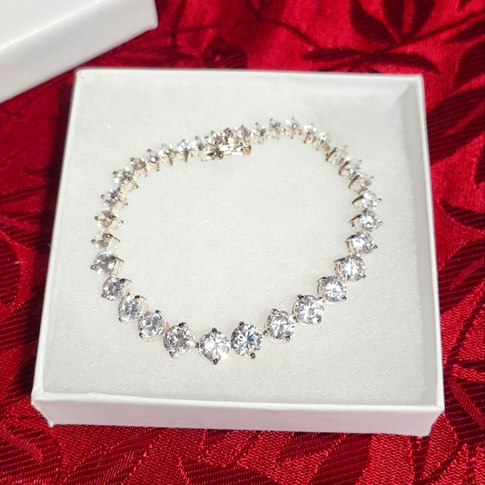 VTG Graziano 925 CZ Tennis Bracelet 7.25"